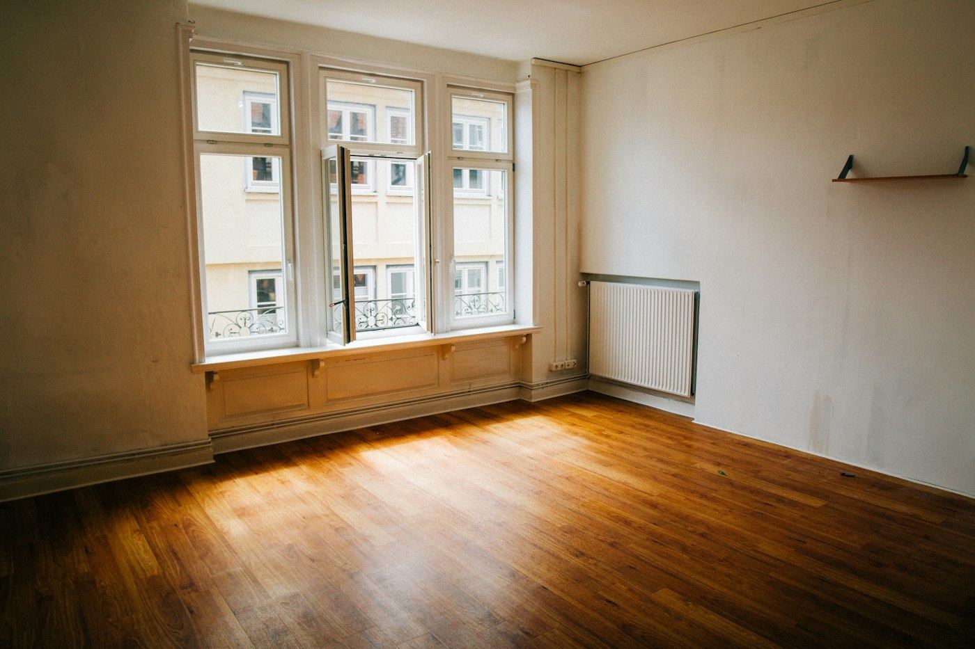 Empty room with clean wood floors